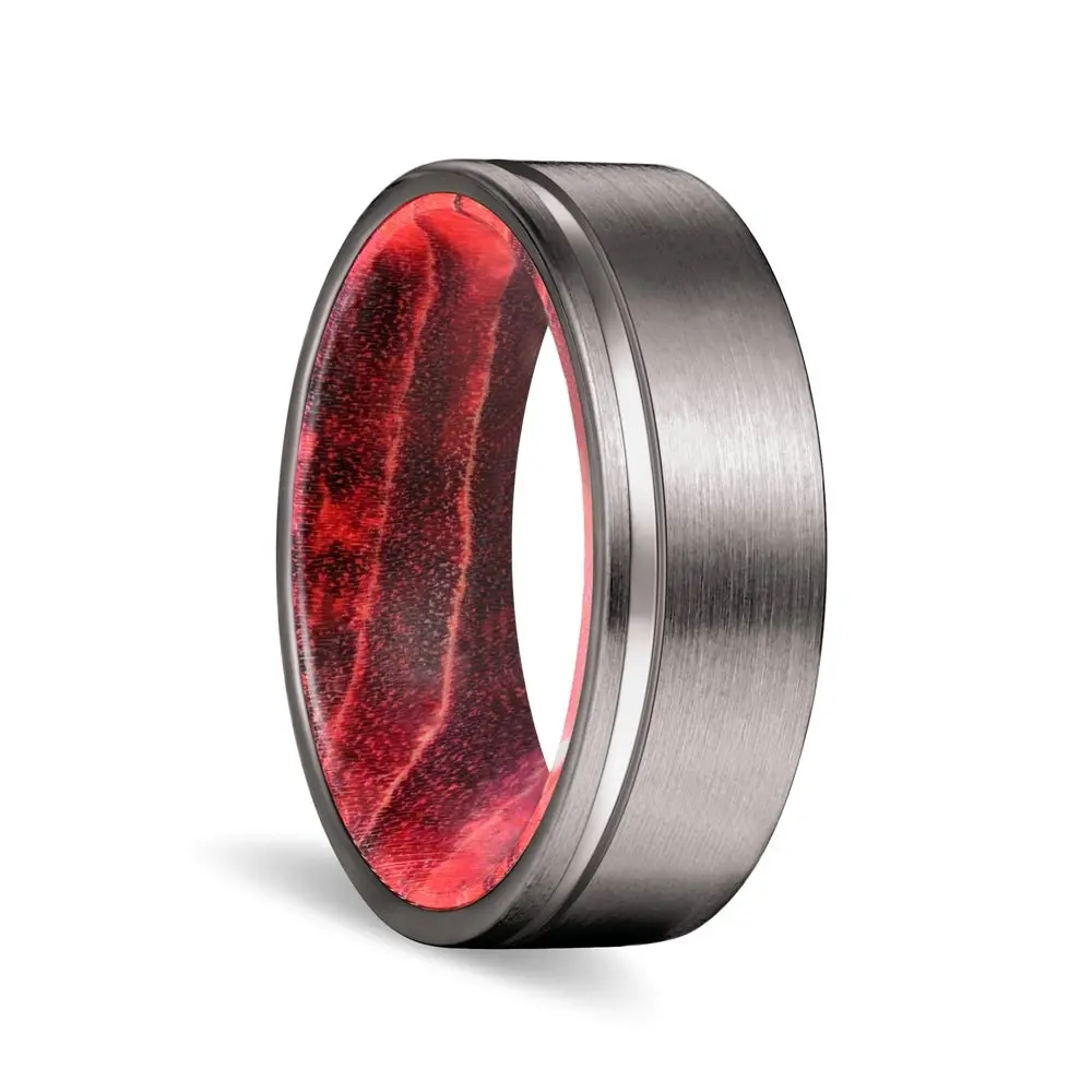 Gleason | Black & Red Wood, Gunmetal Tungsten Offset Groove 1