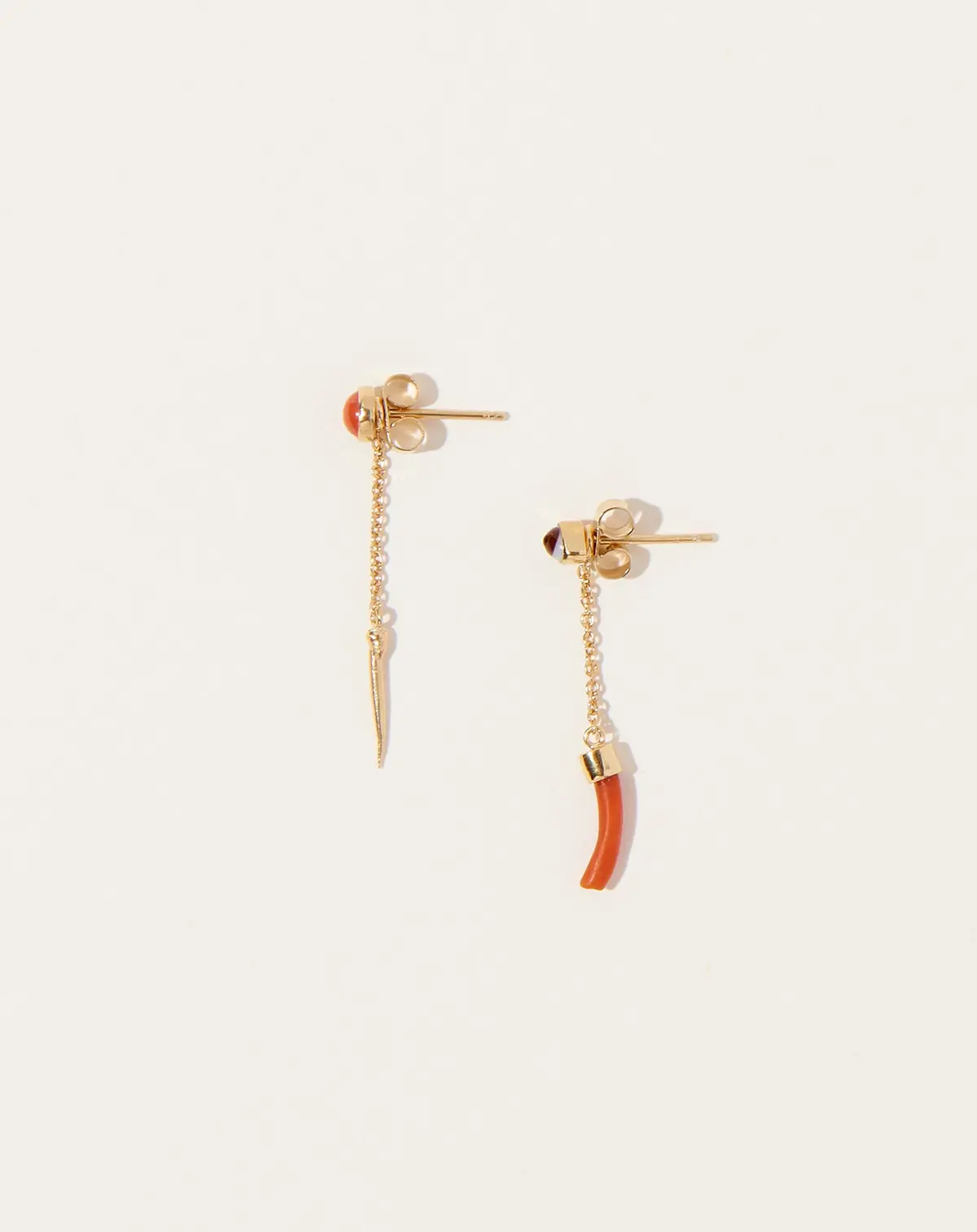 Mismatched Chain Stud Earrings 1