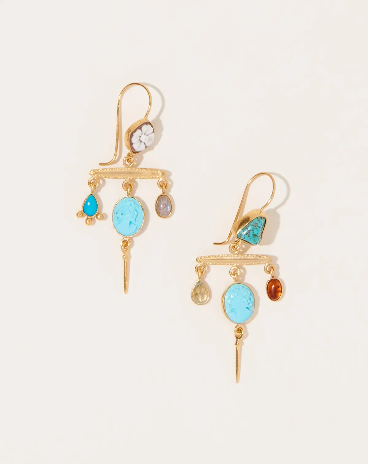 Turquoise Victorian Pin Drop Earrings 1