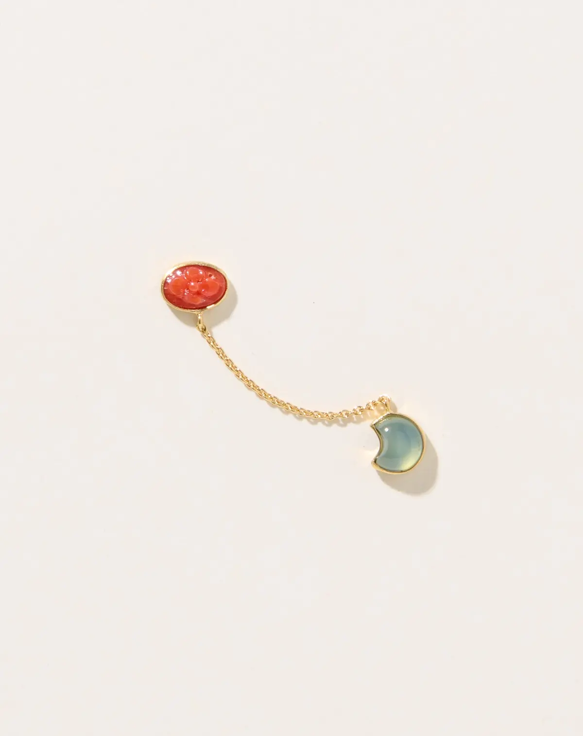 Flower And Moon Double Stud Earring 1