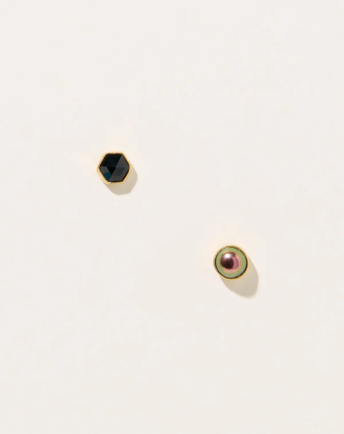 Mismatched Black Pearl Studs 1