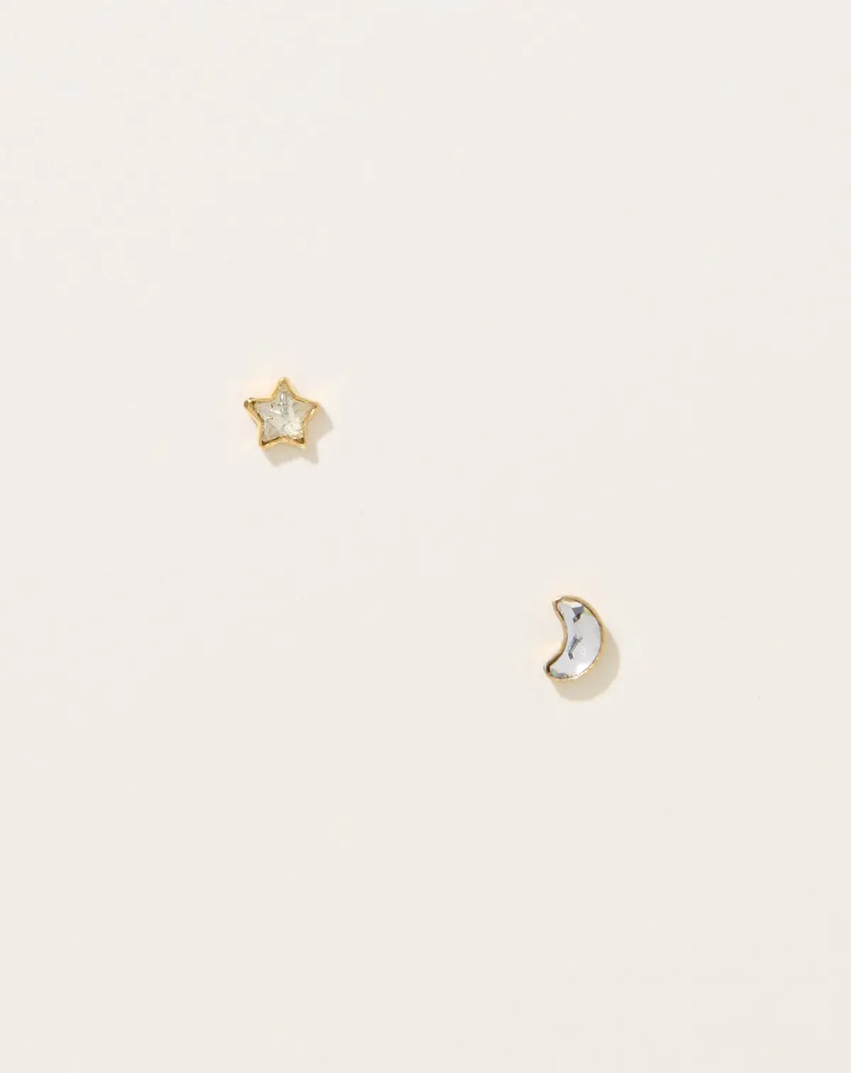 Mismatched Moon And Star Studs 1
