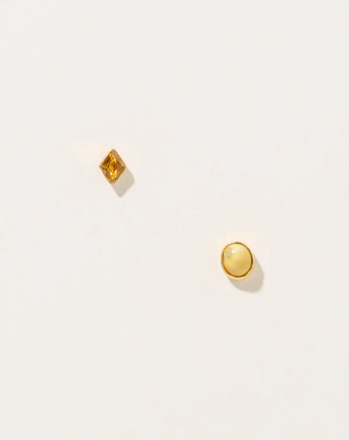 Mismatched Shell And Vintage Rhinestone Studs 1