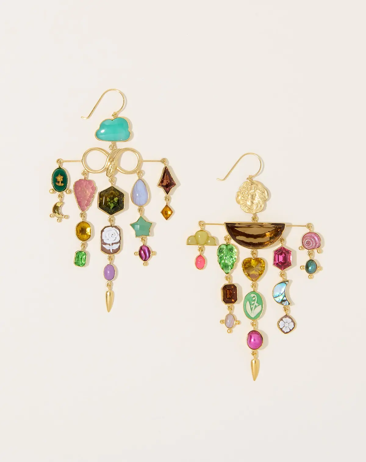 Multi Charm Balance Drop Earrings 1