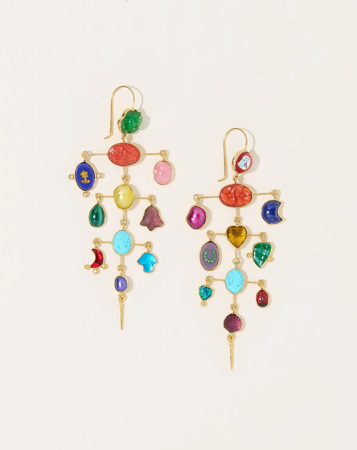 Rainbow Multilayer Balance Victorian Drop Earrings 1