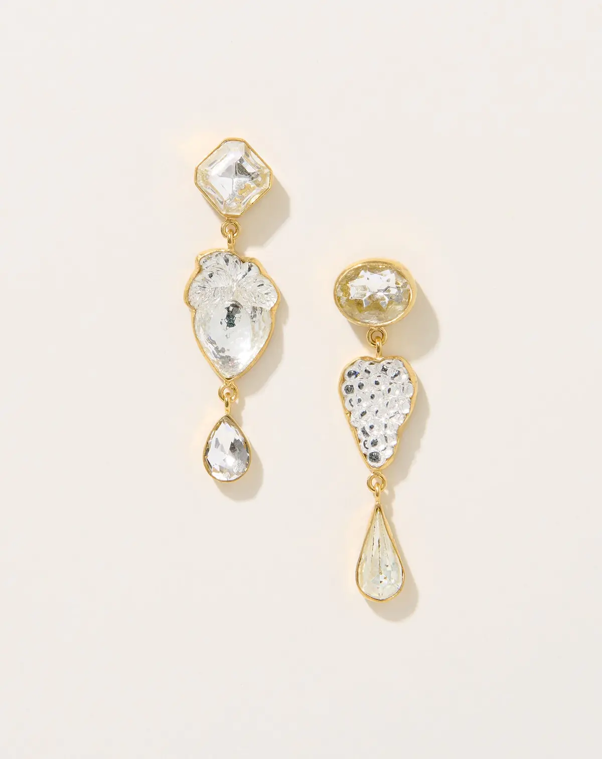 Three Charm Vintage Crystal Earrings 1