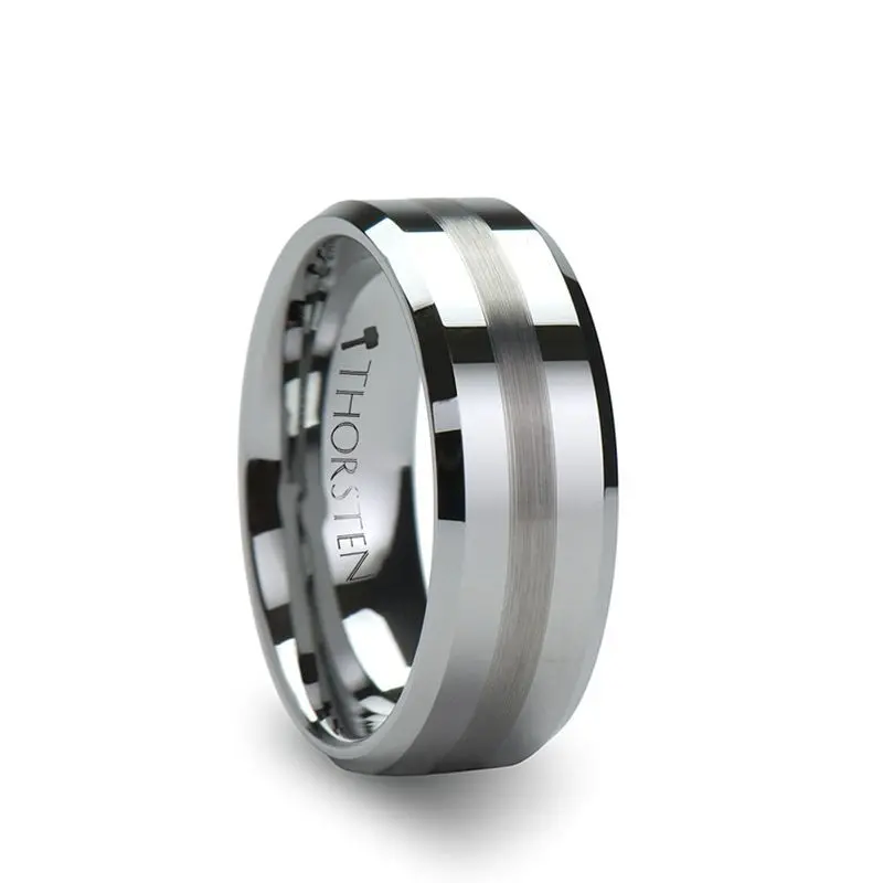 Grenoble | Tungsten Ring Brushed Stripe 1