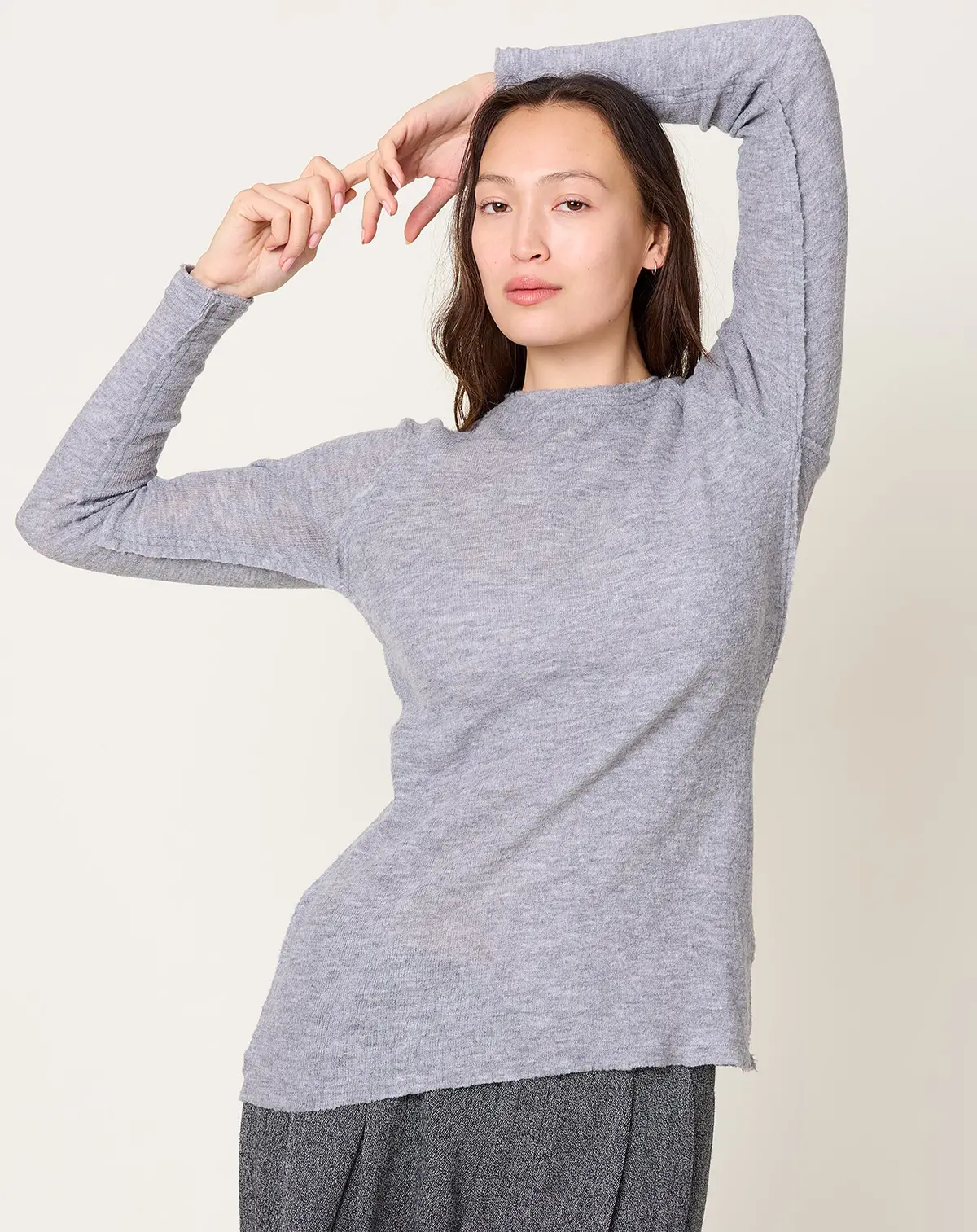 Barba Round Neck In Grey 1