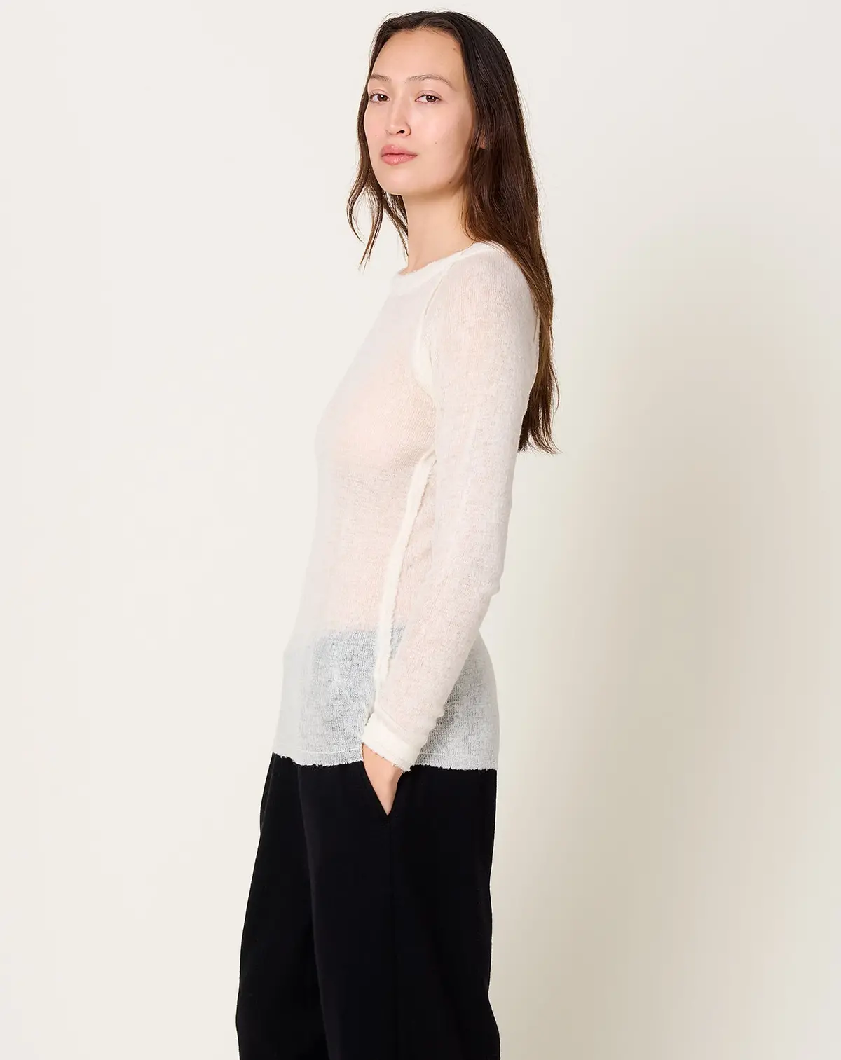 Barba Round Neck In Off White 1