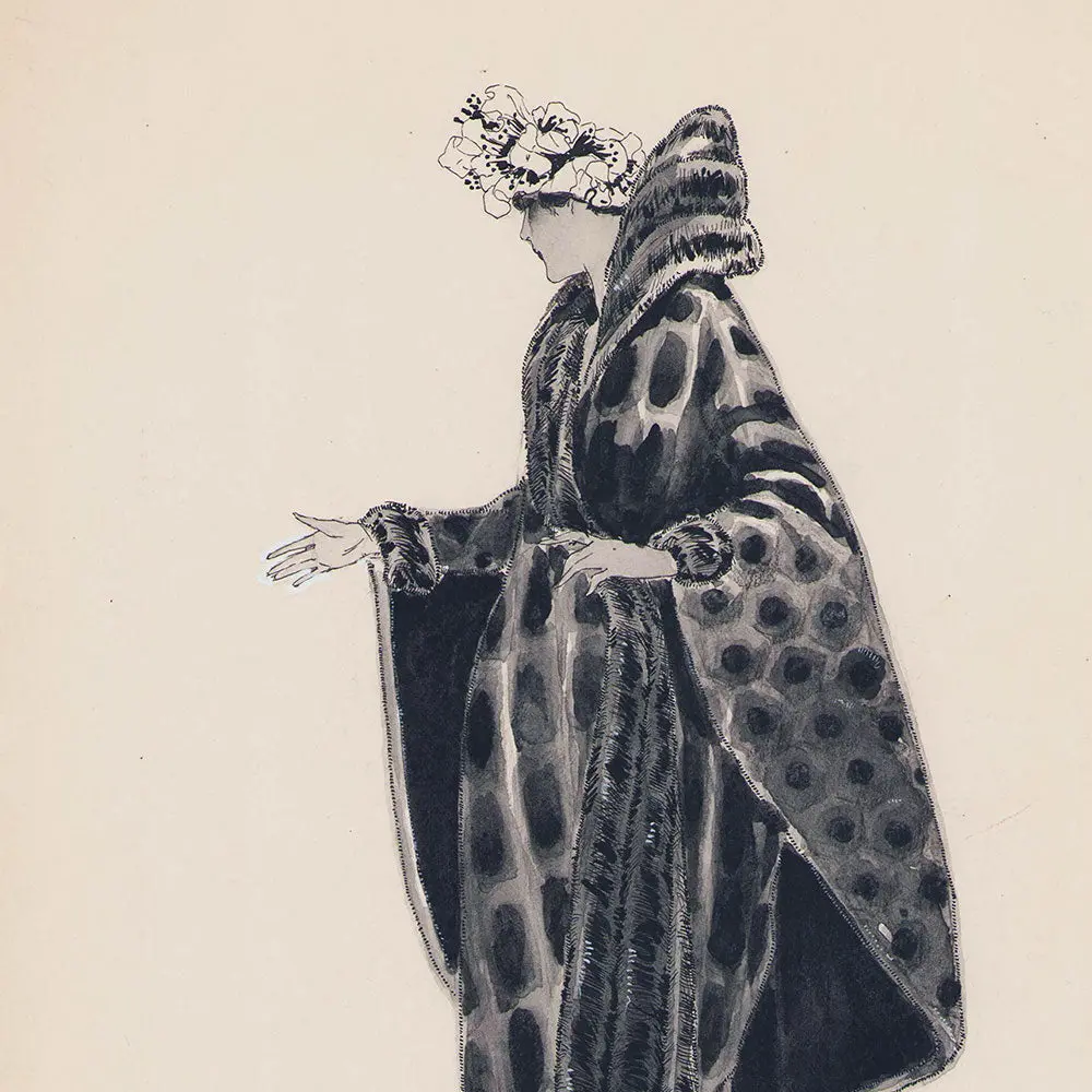 Fourrures Max - Manteau De Fourrure, Dessin De Huguette Haendel (Circa 1920) 2