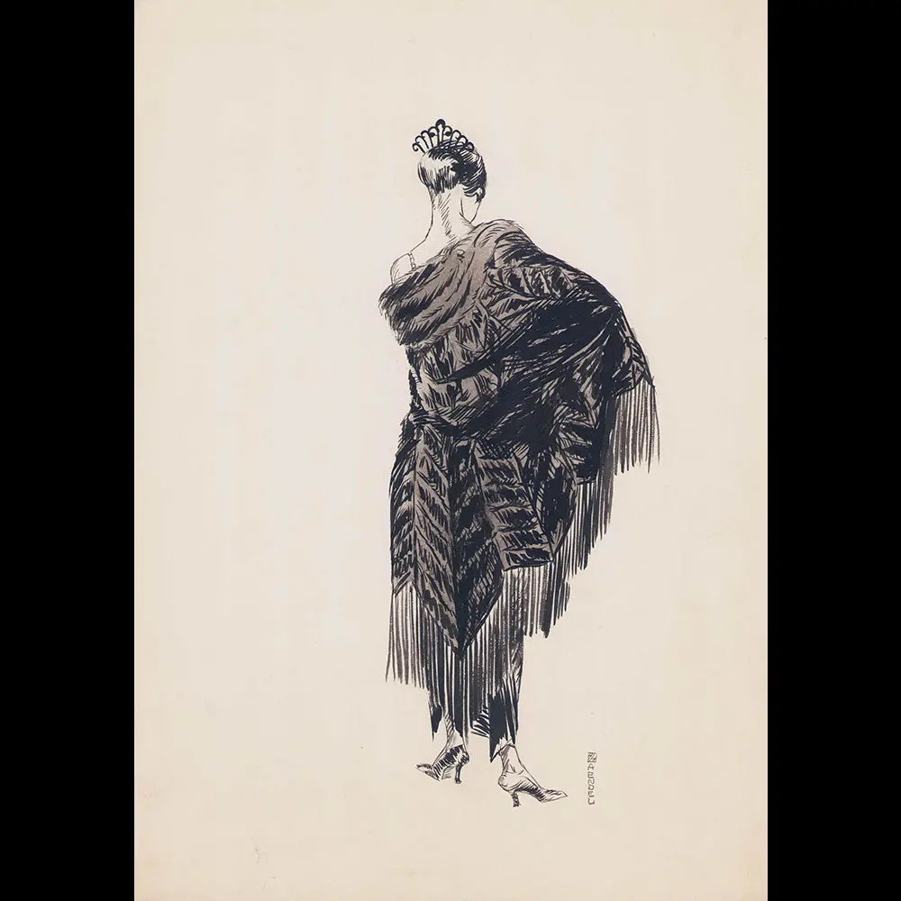 Fourrures Max - Manteau De Fourrure, Dessin De Huguette Haendel (1921) 1
