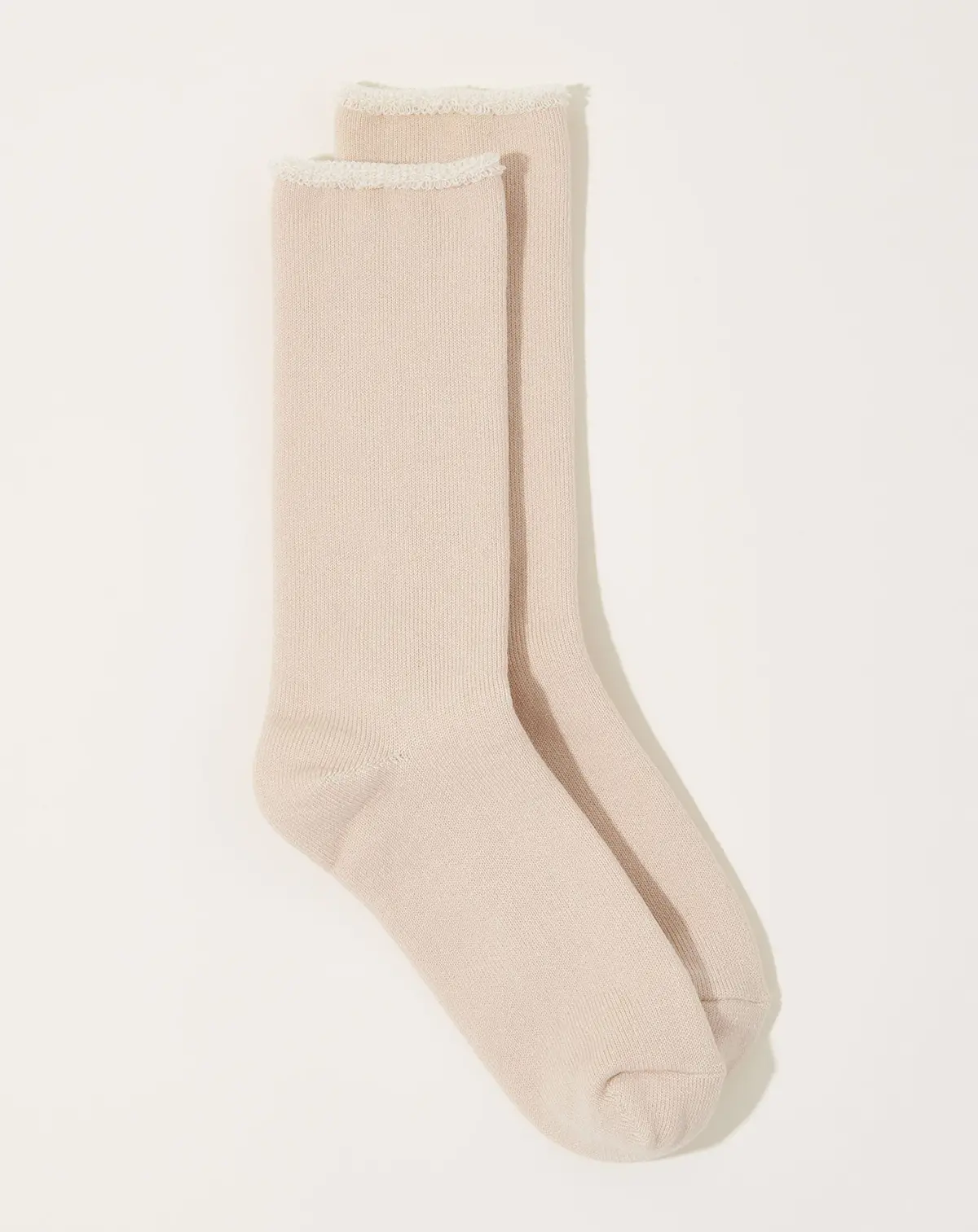 Hakne Cotton Wool Pile Socks In Ecru 1