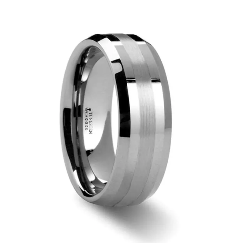 Halsten | Tungsten Ring Inlay Beveled 1