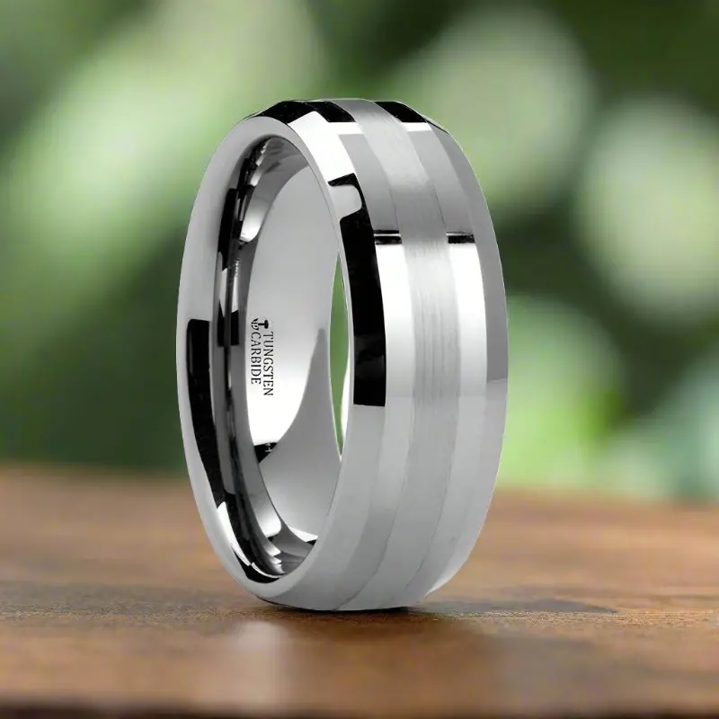 Halsten | Tungsten Ring Inlay Beveled 2