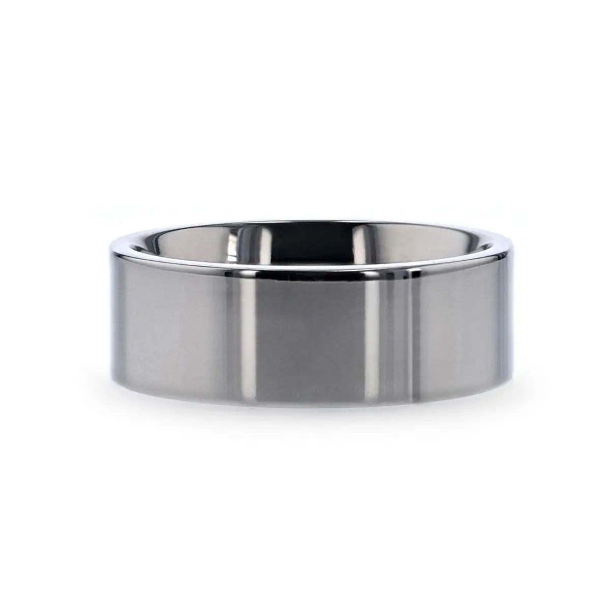 Hardy Polished Finish Flat Style Men’S Titanium Wedding Ring - 6Mm & 8Mm 2