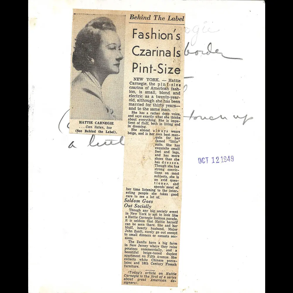 Hattie Carnegie - Portrait De La Couturière Américaine (1949) 2