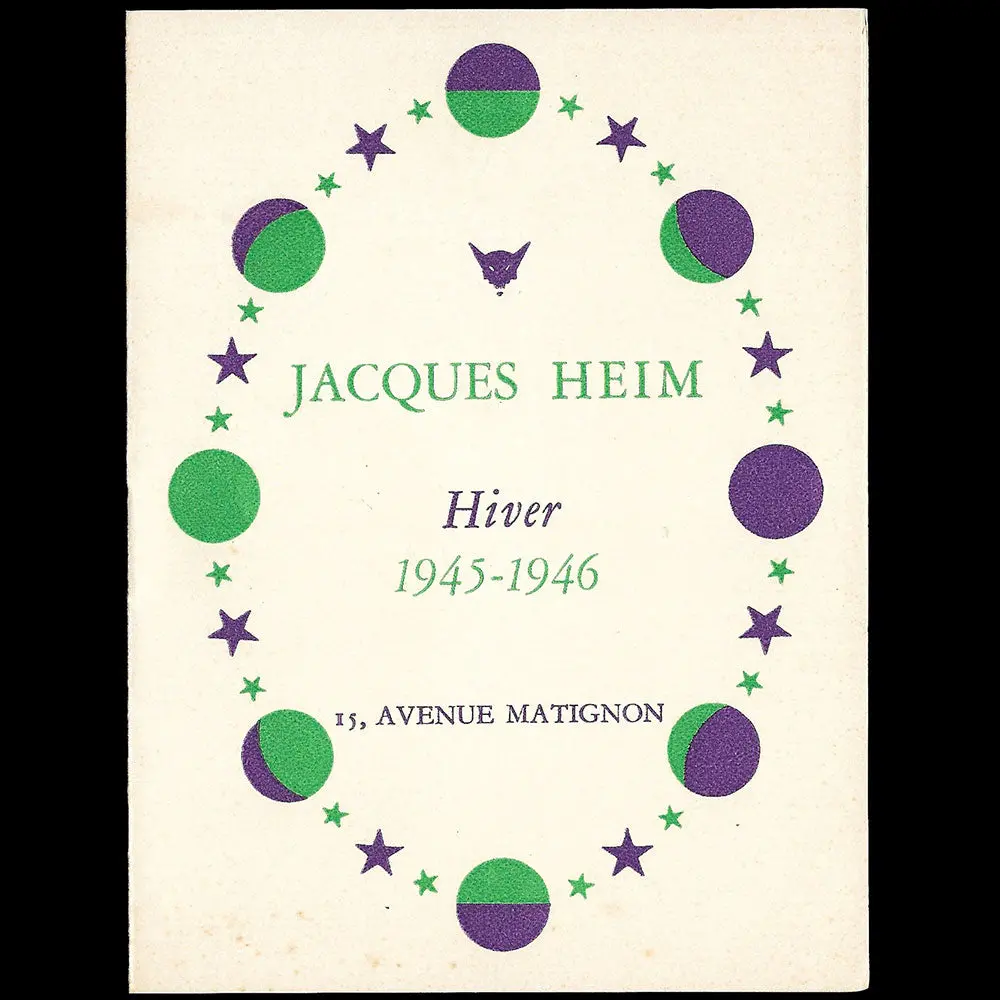 Heim - Programme De Défilé De La Maison Jacques Heim Pour L'hiver 1945-1946 1