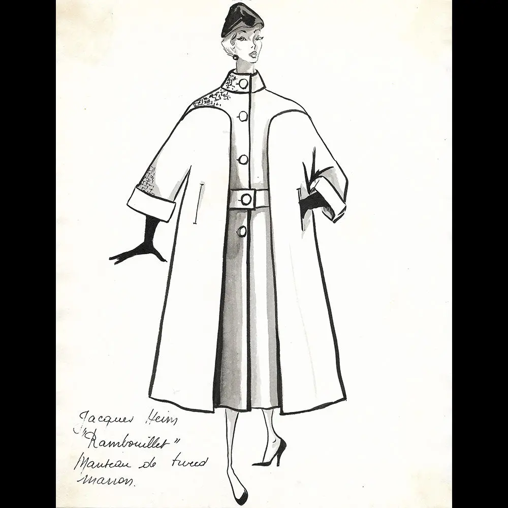 Jacques Heim - Dessin Du Manteau Rambouillet (1953) 1