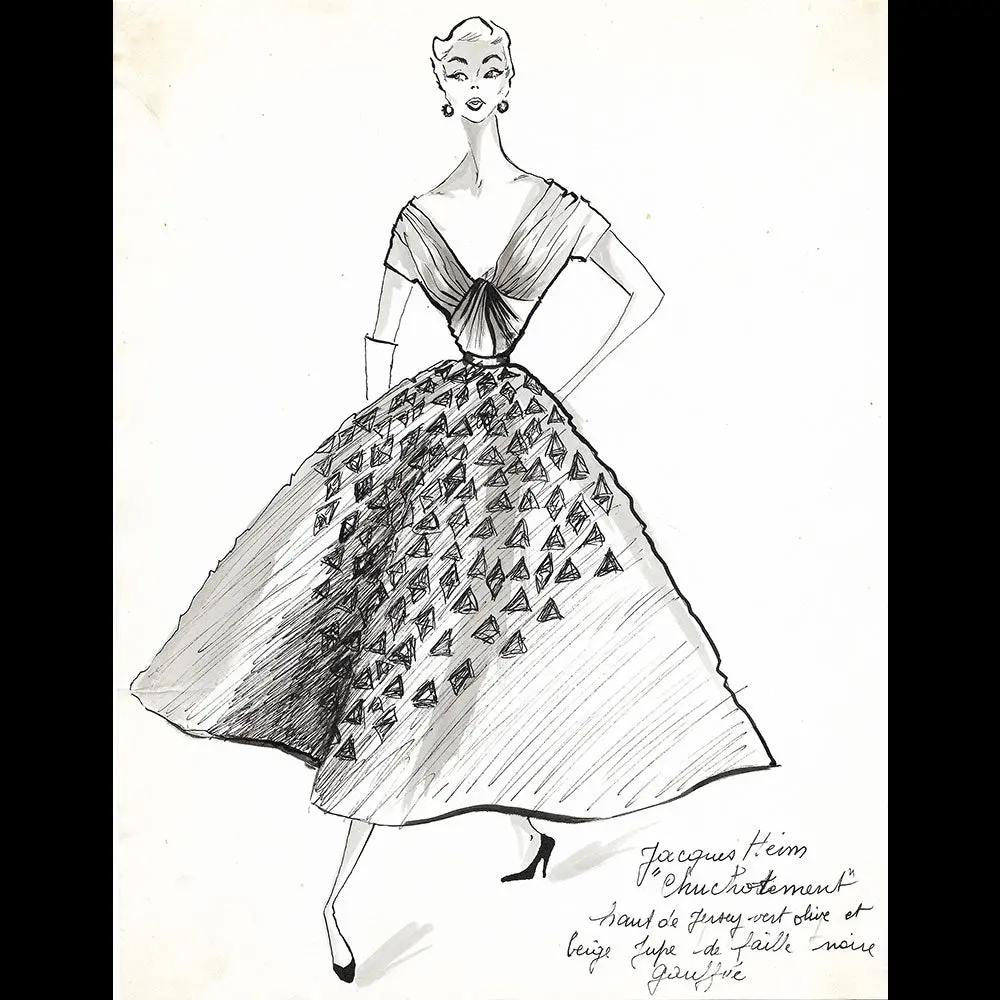 Jacques Heim - Dessin De La Robe Chuchotement (1953) 1