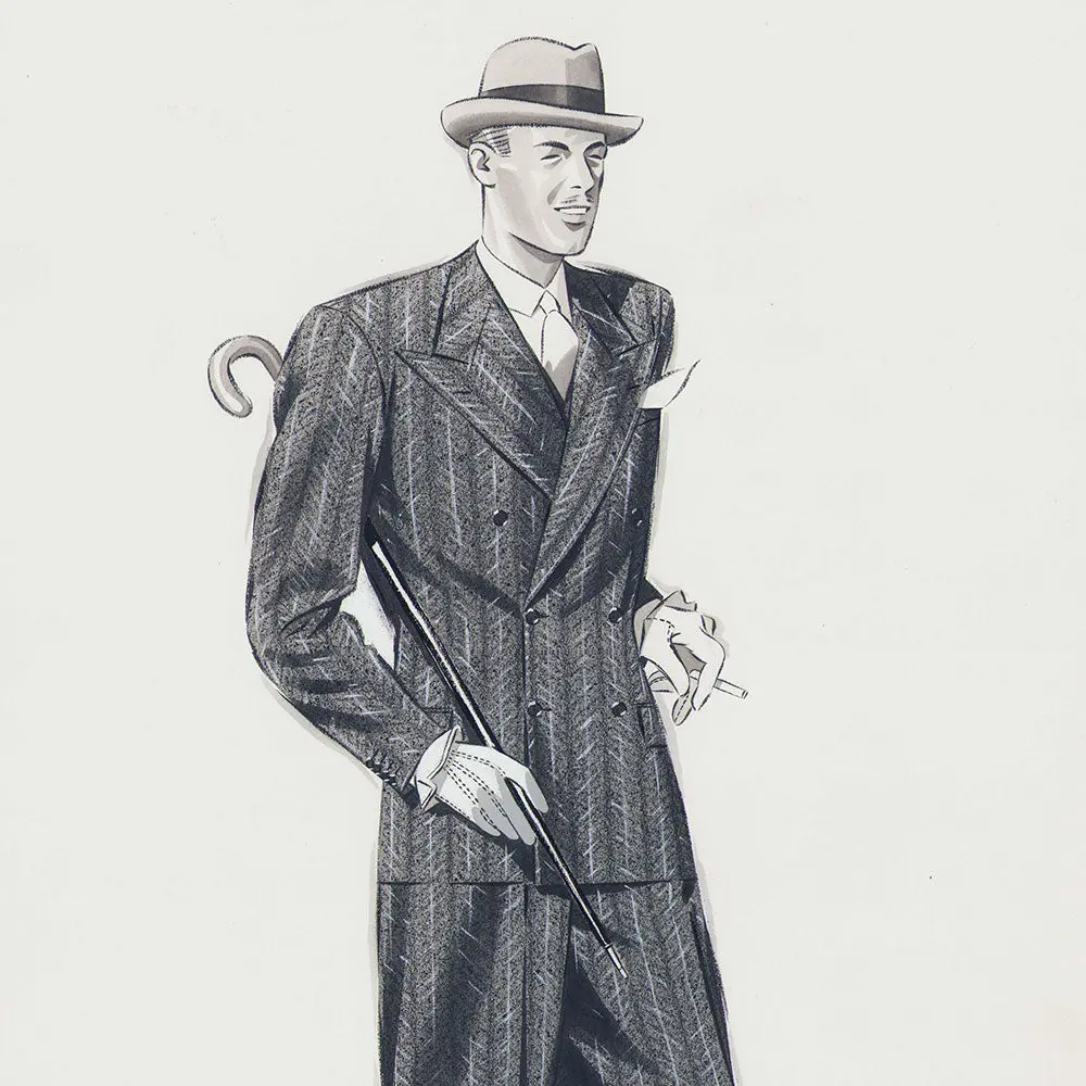 Marcel Hemjic - Elégant En Costume Croisé, Dessin Pour L'homme Moderne, Numéro Spécial De L'exposition Internationale Des Arts Et Techniques Dans La Vie Moderne (1937) 2