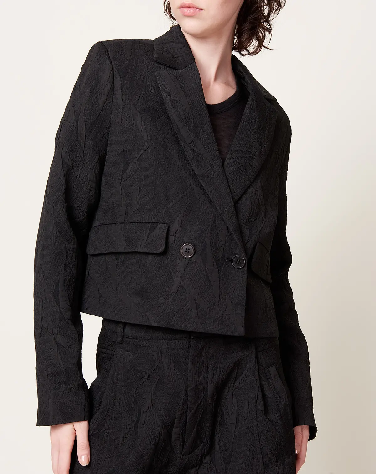 Malin Blazer In Black Shadow Lines 1