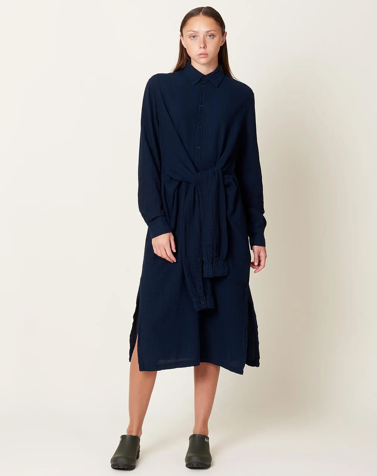 Mars Shirt Dress In Indigo Stripes 1
