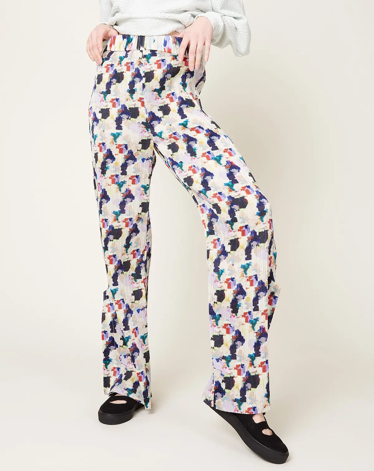Remember Plisse Pant In Light Flowery Clouds 1