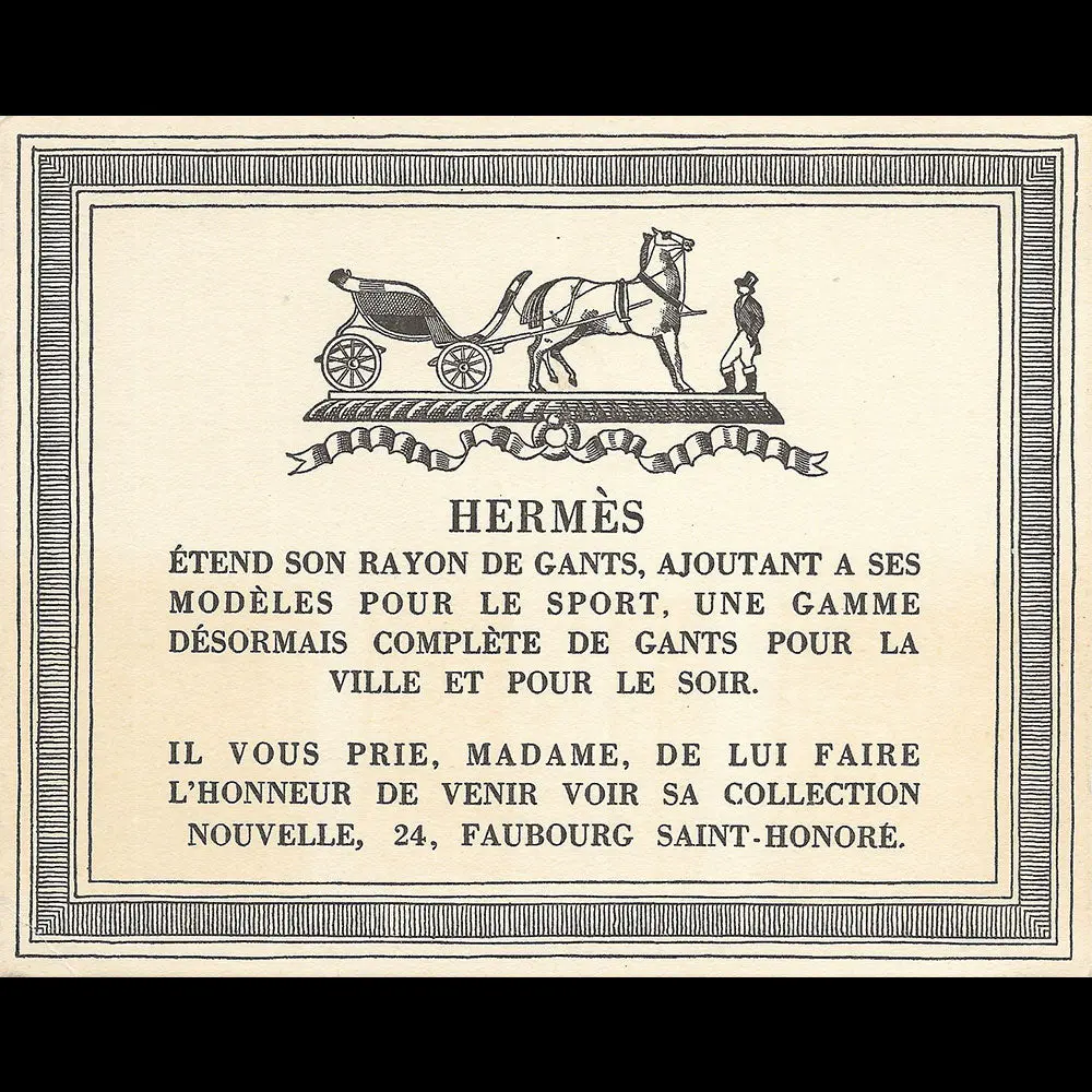 Hermès - Carte D'invitation À Découvrir La Nouvelle Collection (1938) 1