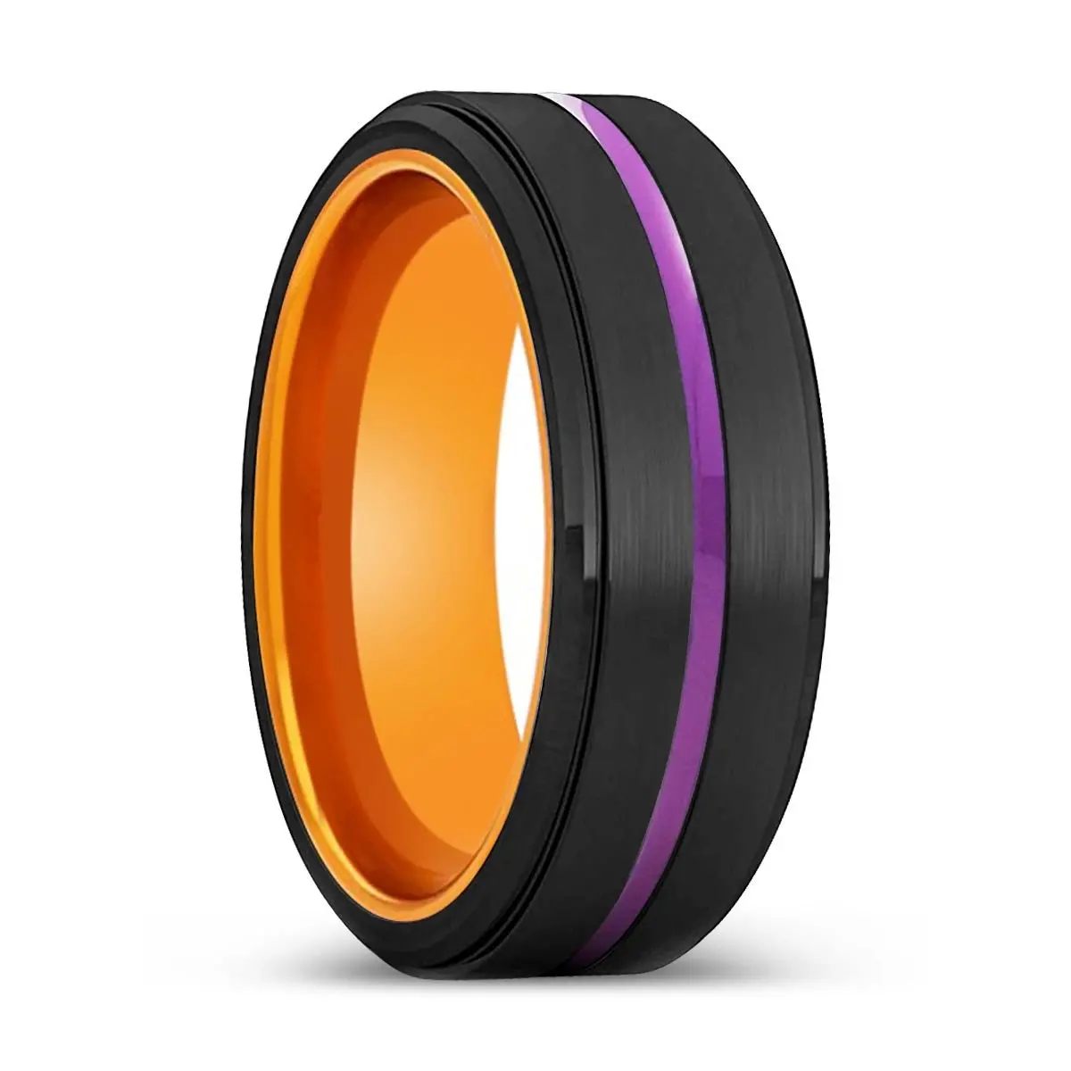 Hobart | Orange Ring, Black Tungsten Ring, Purple Groove, Stepped Edge 1
