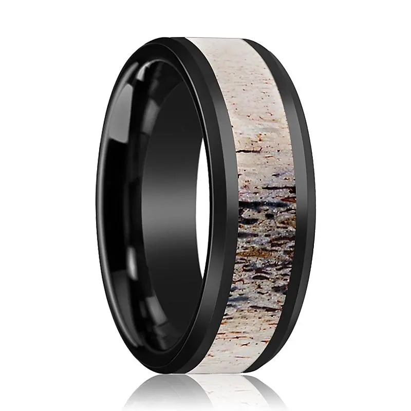 Horn | Ceramic Ring Ombre Deer Antler Inlay 1