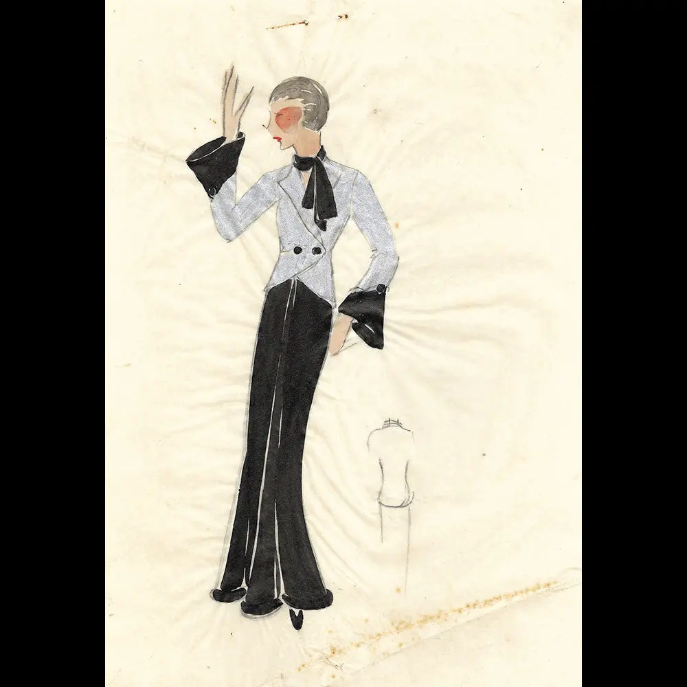 René Hubert - Dessin D'un Ensemble Pour Marie Bell (1931) 1