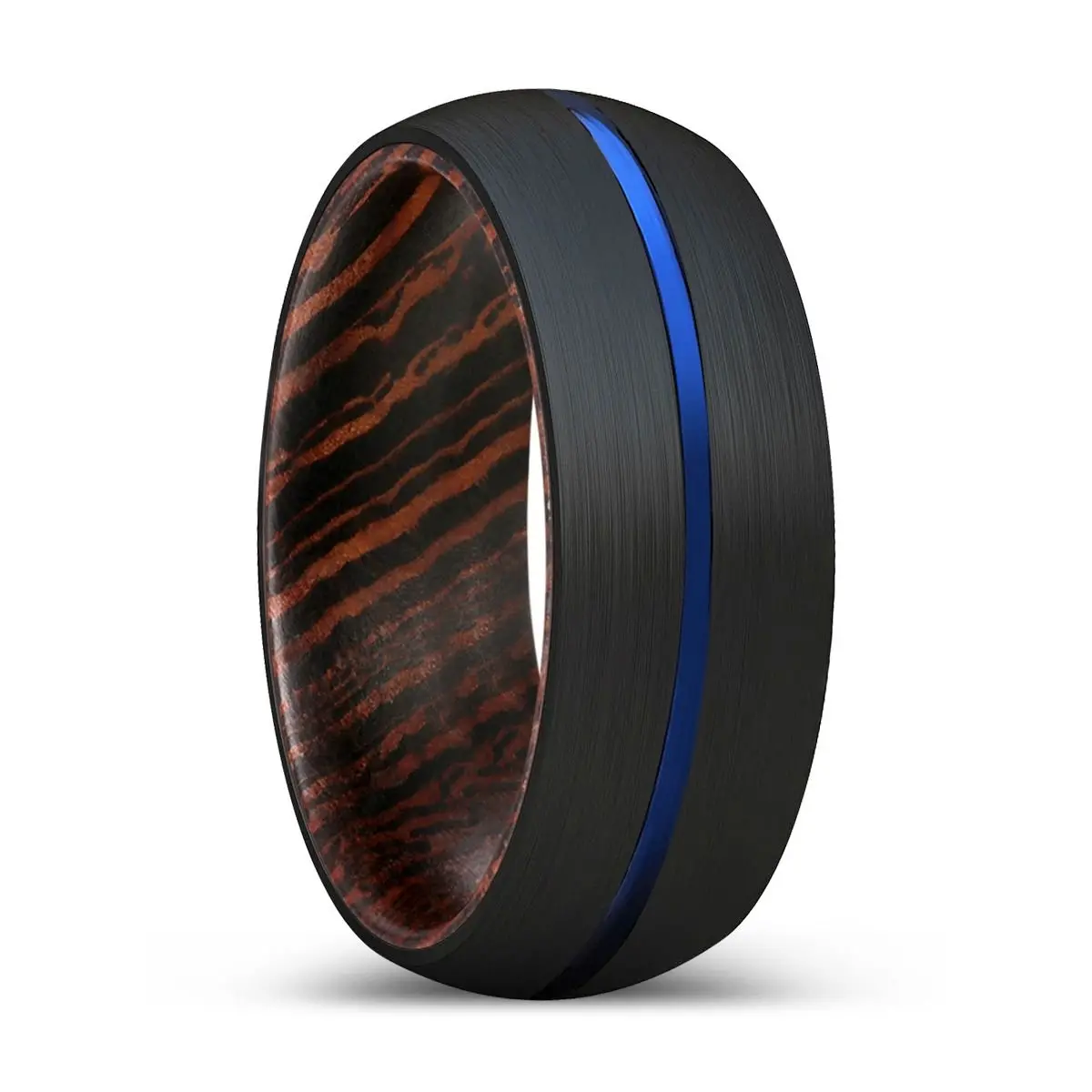 Hubs | Wenge Wood, Black Tungsten Ring, Blue Groove, Domed 1