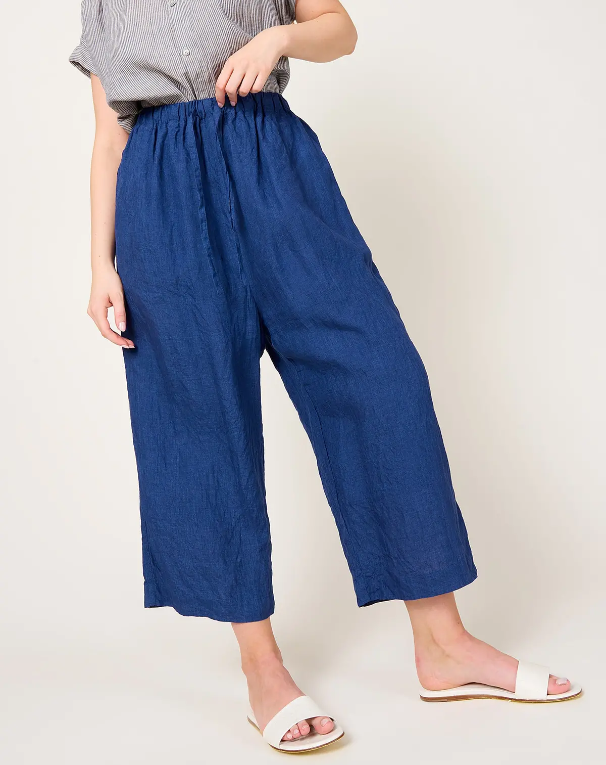 Indigo Linen Pants 1