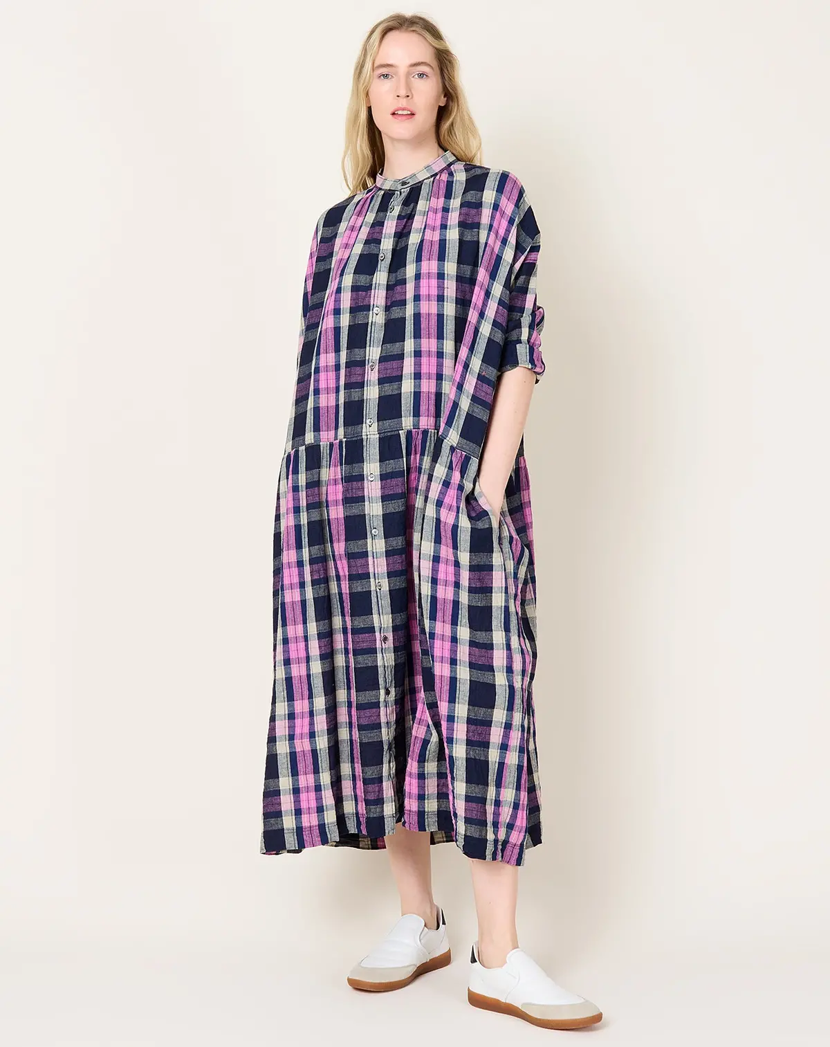 L/C Tartan Dress In Indigo 1
