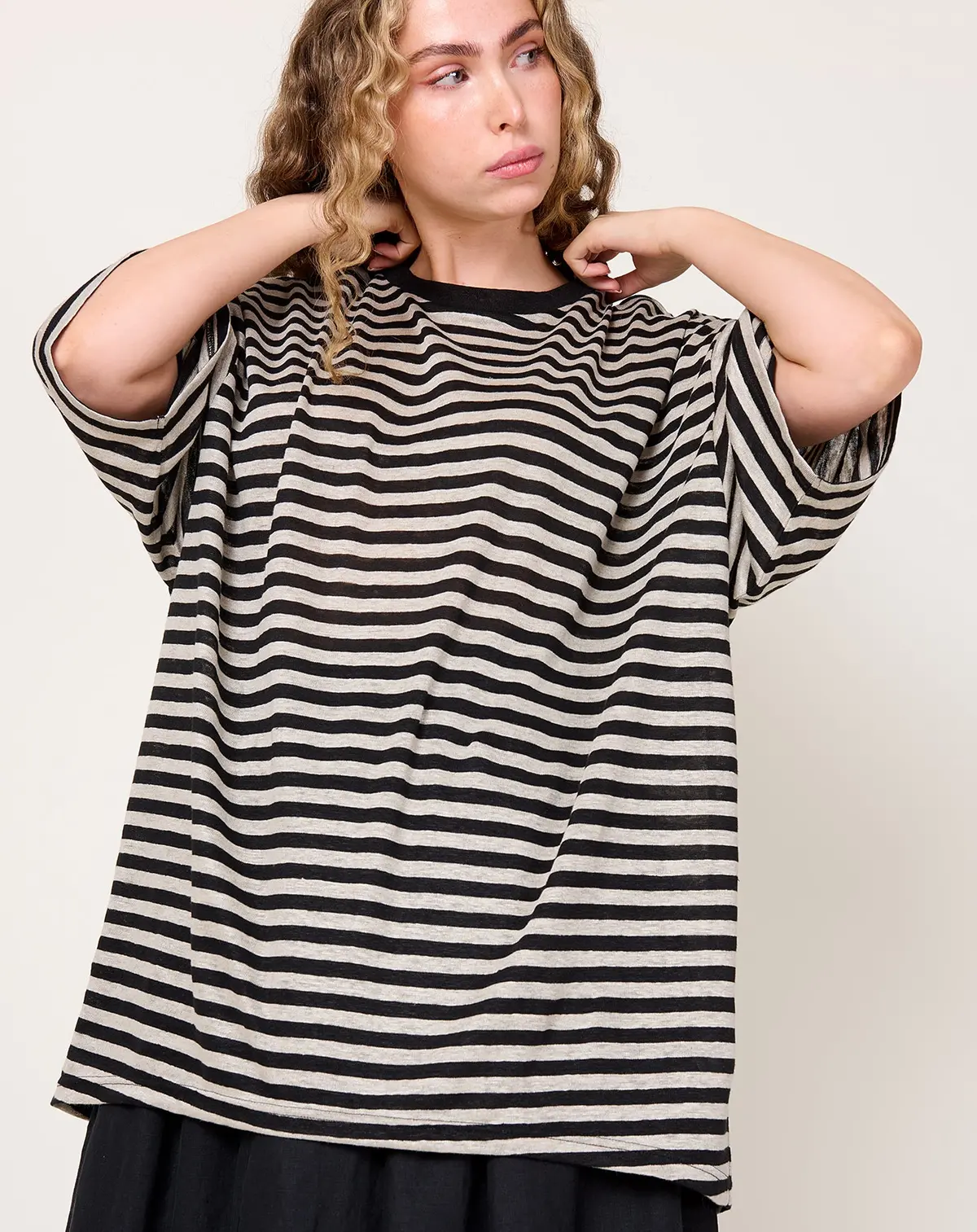 Stripe Linen Jersey Pullover 1