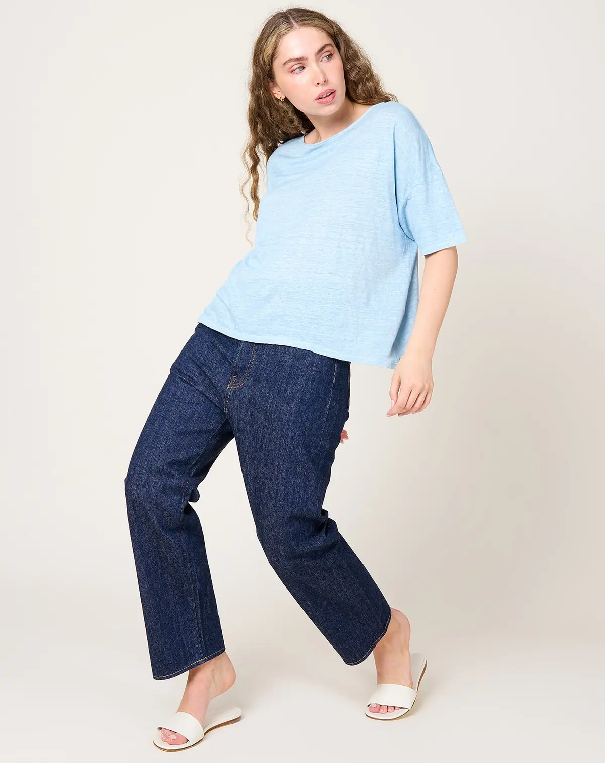 Natural Linen Hand Dye Indigo Pullover 1