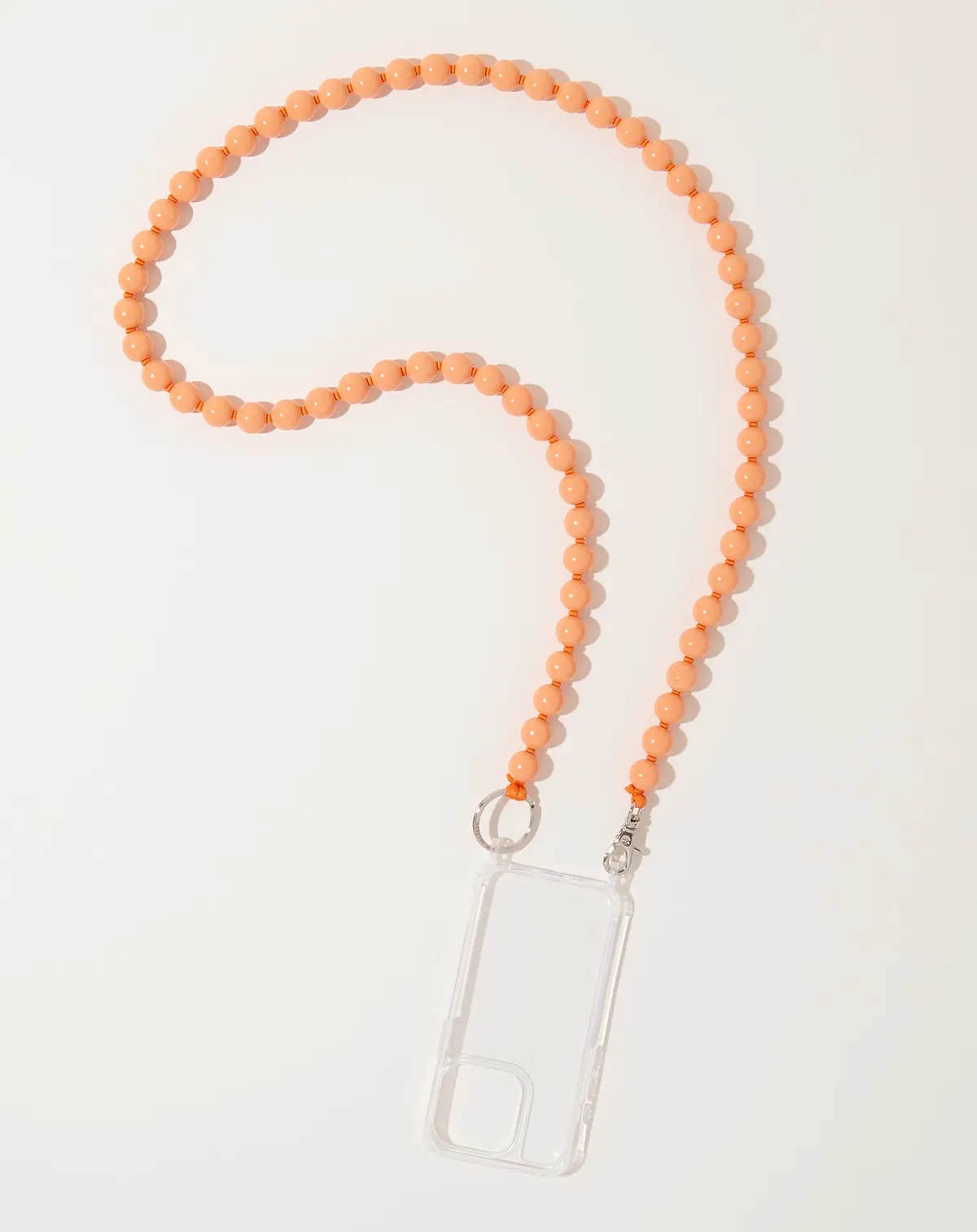 Handykette Big Iphone Necklace In Peach On Orange 1