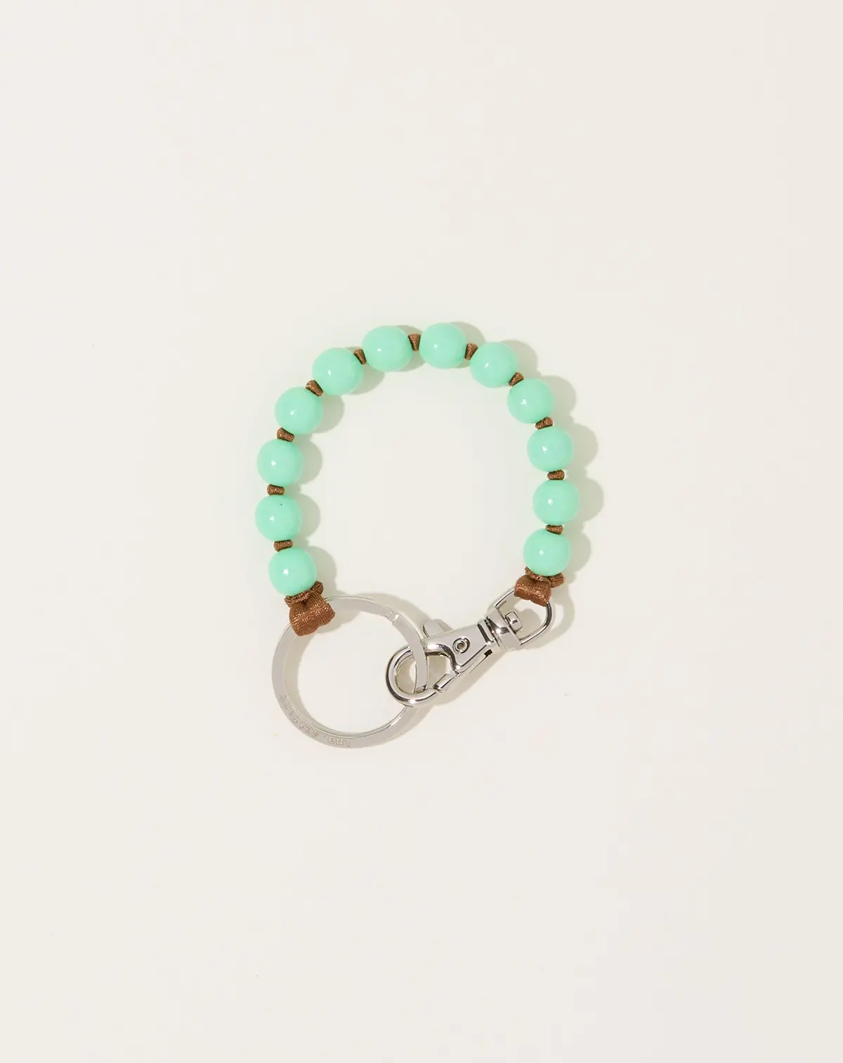 Perlen Short Keyholder In Pastel Green On Mocha 1