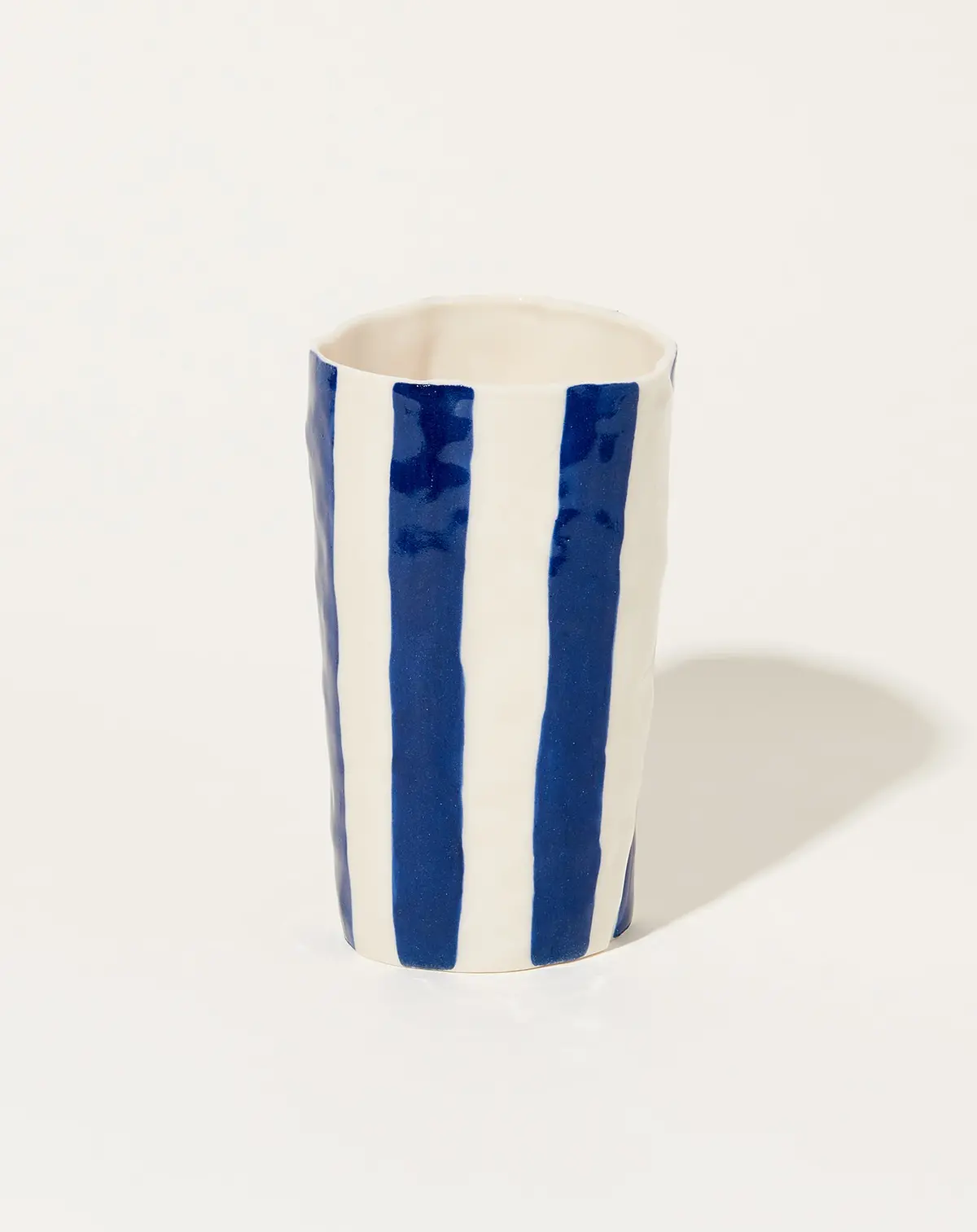 Water Cup In Blue Stripes 1
