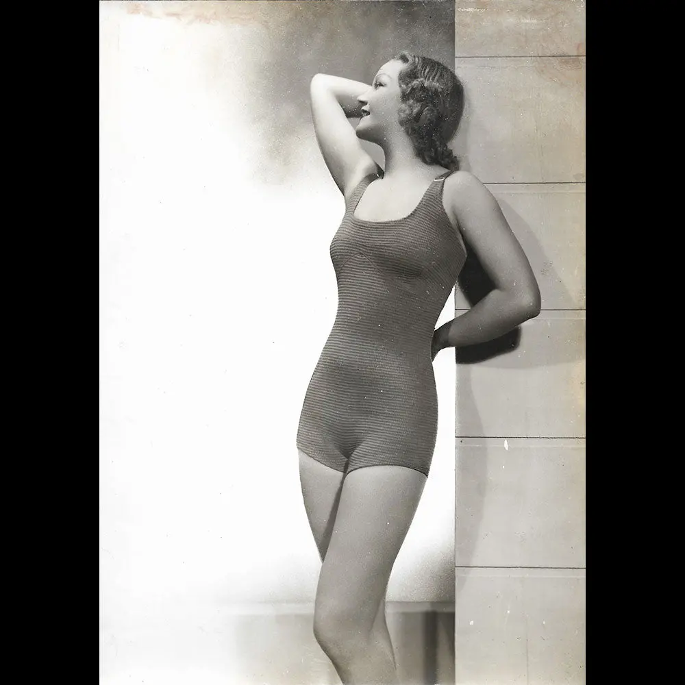 Maillot De Bain Porté Par Amy Colin, Miss Paris 1935, Tirage D'isabey 1