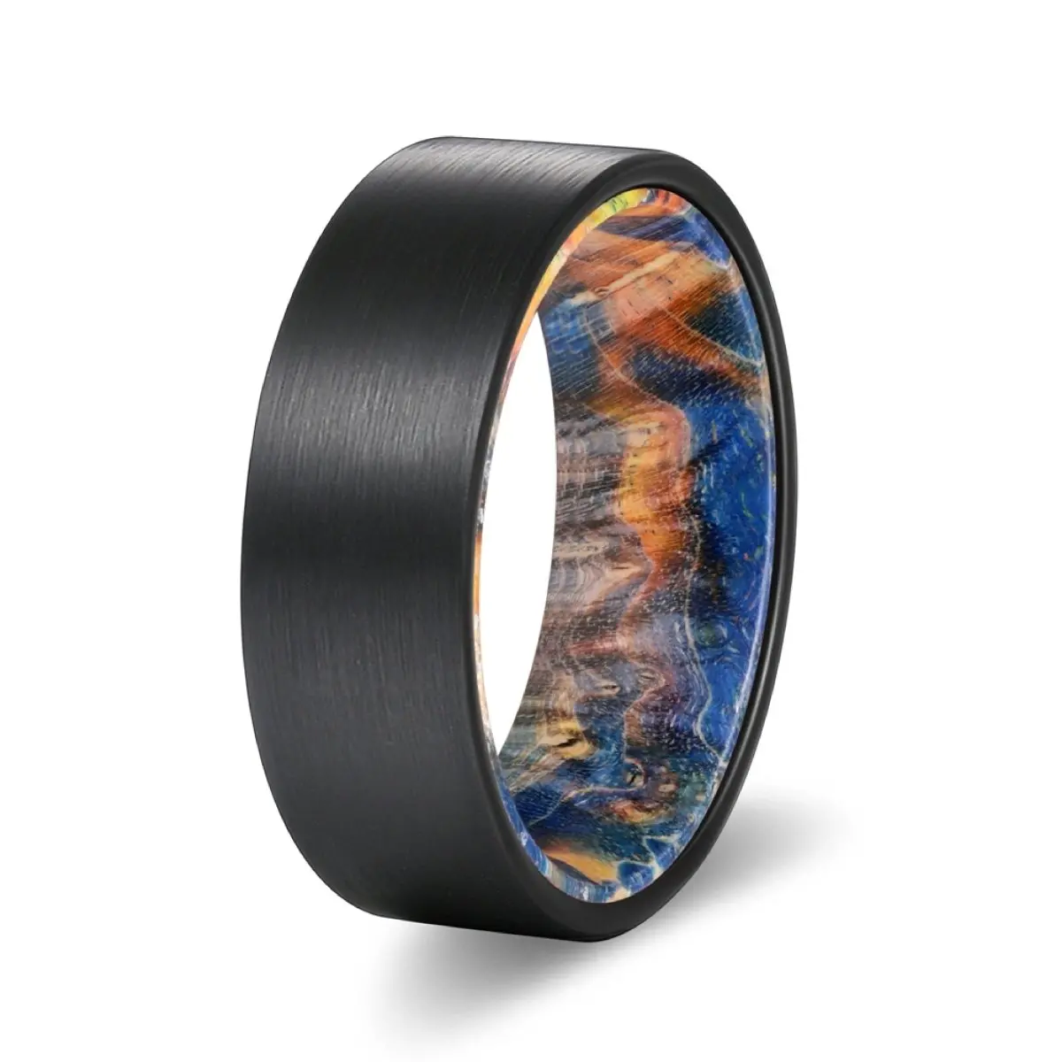 Jack | Blue & Yellow/Orange Wood, Black Flat Brushed Tungsten 2