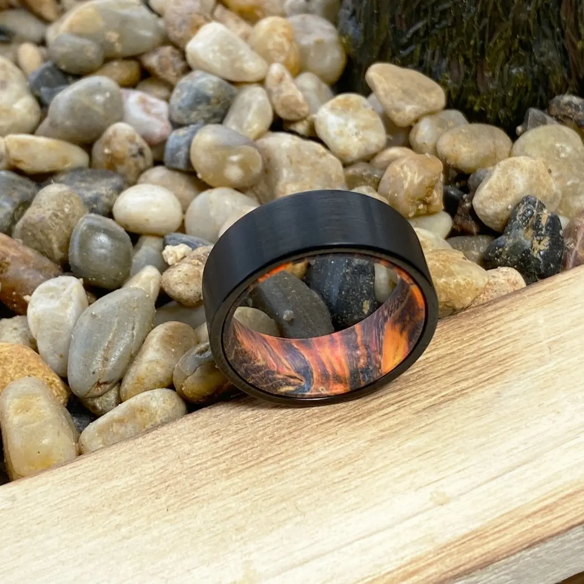 Jack | Blue & Yellow/Orange Wood, Black Flat Brushed Tungsten 6