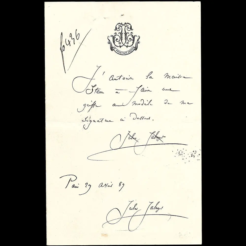 Le Printemps - Lettre Autographe Signée De Jules Jaluzot Au Graveur Stern (1889) 1