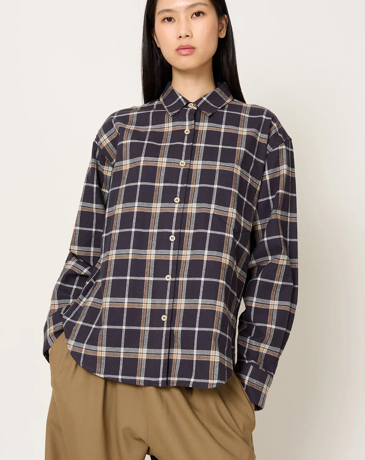 Weekend Shirt In Charcoal Plaid 1