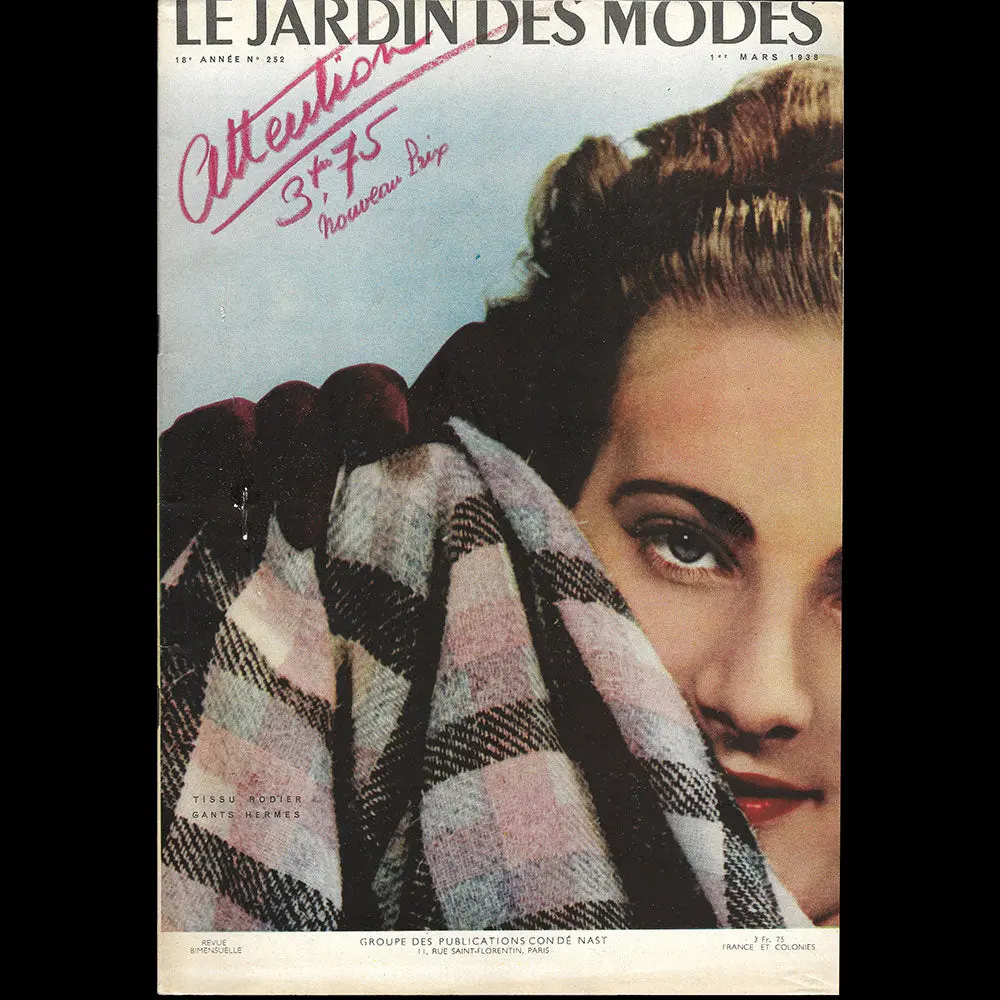 Le Jardin Des Modes, N°252, 1Er Mars 1938, Tissu Rodier, Gants Hermès 1