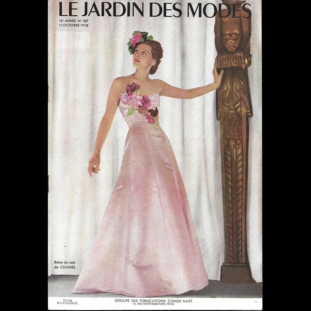 Le Jardin Des Modes, N°267, 15 Octobre 1938, Robe Du Soir De Chanel 1