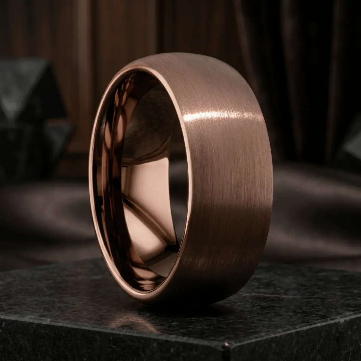 Java | 8Mm Brushed Espresso Tungsten Wedding Band 1