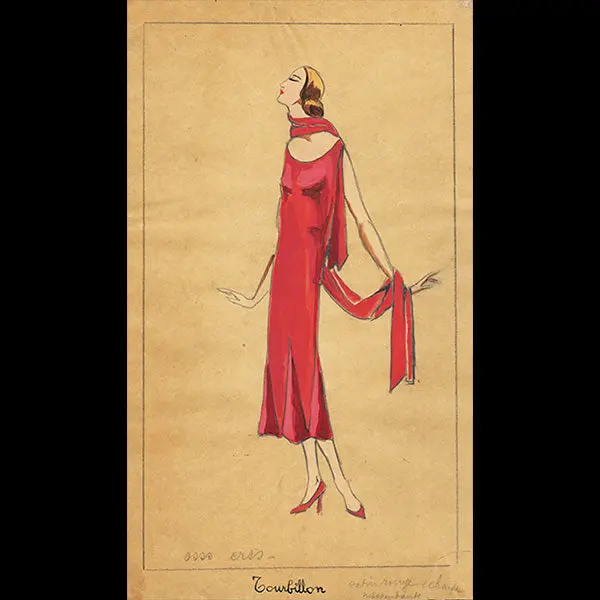 Jeanne Lanvin - Dessin De L'ensemble Tourbillon (1925) 1