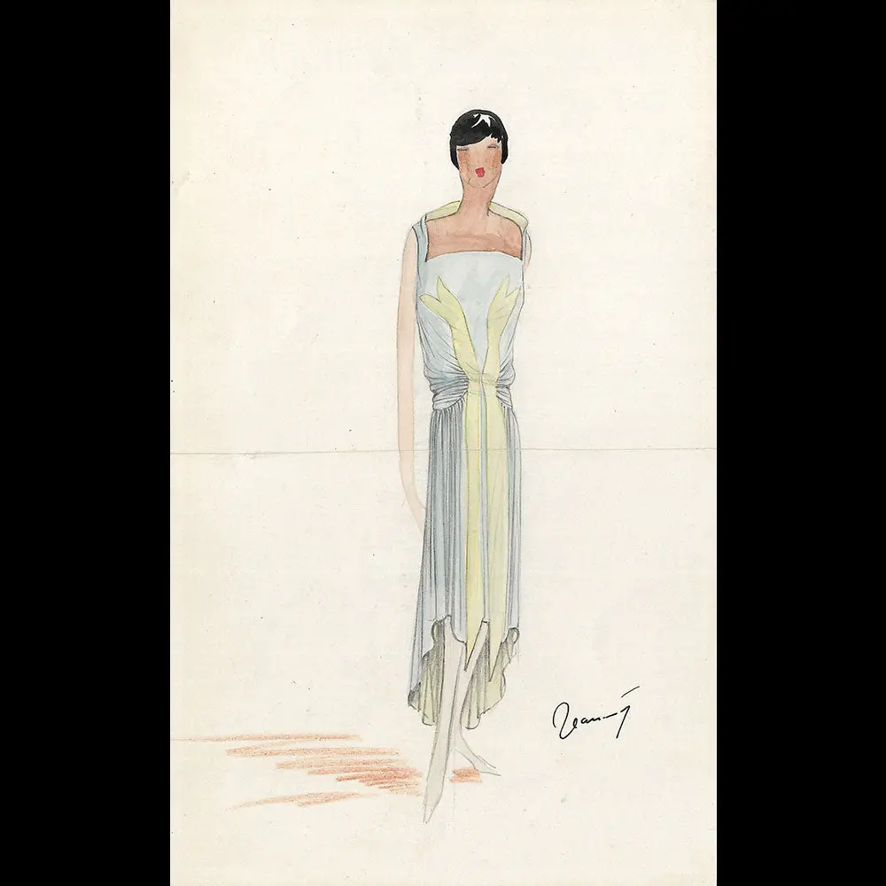 Dessin D'un Modèle De Madeleine Jeannest (Circa 1925-1930) 1