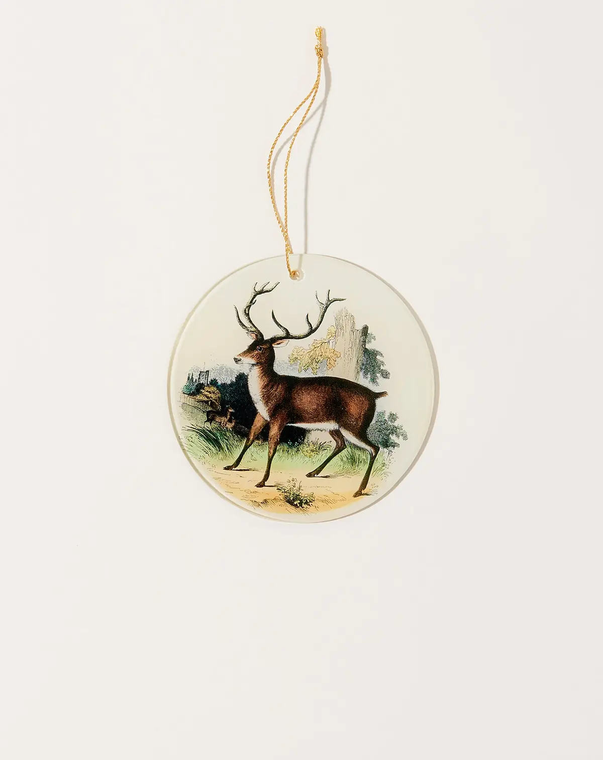 Red Deer Round Ornament 1
